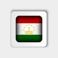 Tajikistan Flag Button Flat Design vector