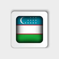 Uzbekistán bandera botón plano diseño vector