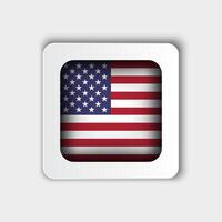 USA Flag Button Flat Design vector