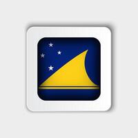 Tokelau Flag Button Flat Design vector