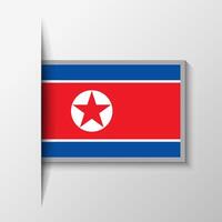 Vector Rectangular North Korea Flag Background