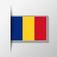 Vector Rectangular Romania Flag Background