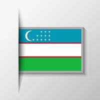 Vector Rectangular Uzbekistan Flag Background