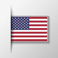 Vector Rectangular USA Flag Background