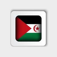 Western Sahara Flag Button Flat Design vector
