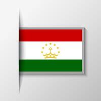 Vector Rectangular Tajikistan Flag Background