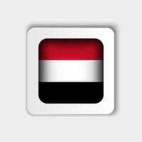 Yemen Flag Button Flat Design vector