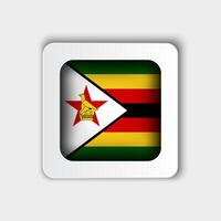 Zimbabwe Flag Button Flat Design vector