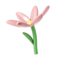 3d rosa vår körsbär blomma blomma transparent. Inklusive kronblad, och knopp. grafisk söt element design för webb, hälsning kort png