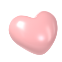 3d pink glossy love heart. Suitable for Valentine day, Mother day, Women day, wedding, sticker, greeting card. February 14th png