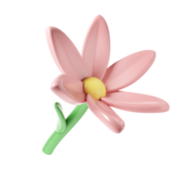 3d Pink spring cherry blossom flower transparent. Including petals, and bud. Graphic cute element design for web, greeting card png