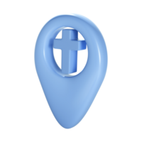 Christian 3d blue cross geotag gps icon png
