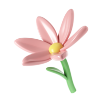 3d Pink spring cherry blossom flower transparent. Including petals, and bud. Graphic cute element design for web, greeting card png