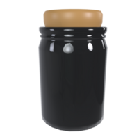 black jar with lid on transparent background png