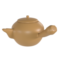 Clay Teapot isolated on transparent background png