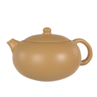 Clay Teapot isolated on transparent background png