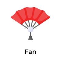 Creatively crafted icon of chinese fan modern design style, ready to use vector