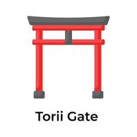 Torii gate vector design in modern style isolated on white background
