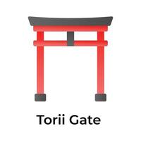 Torii gate vector design in modern style isolated on white background