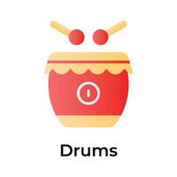 Chinese Traditional Musical Drum with rattles vector design, editable icon