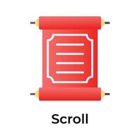 Visually appealing icon of chinese scroll in trendy design style vector