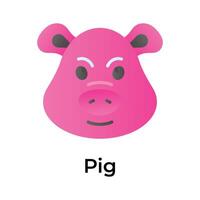 Cute pig vector design in modern style, premium editable icon