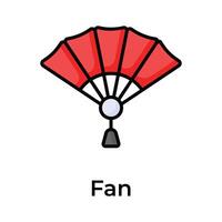 Creatively crafted icon of chinese fan modern design style, ready to use vector