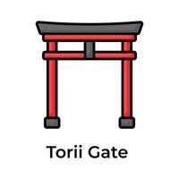 Torii gate vector design in modern style isolated on white background