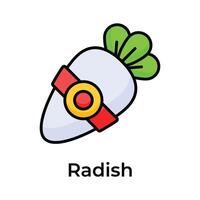 Visually appealing icon of chinese radish in modern and trendy style vector