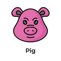 Cute pig vector design in modern style, premium editable icon