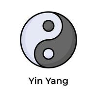 A chinese yin yang symbol vector design isolated on white background