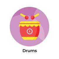 Chinese Traditional Musical Drum with rattles vector design, editable icon