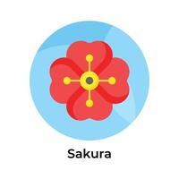 Sakura flower vector design, cherry blossom flower icon in modern style