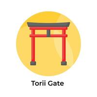 Torii gate vector design in modern style isolated on white background