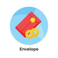 Envelope with coins showing concept icon of chinese red envelope, chinese new year gift pack vector