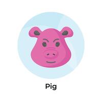 Cute pig vector design in modern style, premium editable icon