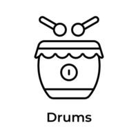 Chinese Traditional Musical Drum with rattles vector design, editable icon