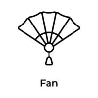 Creatively crafted icon of chinese fan modern design style, ready to use vector