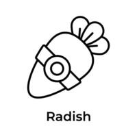 Visually appealing icon of chinese radish in modern and trendy style vector