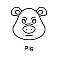 Cute pig vector design in modern style, premium editable icon