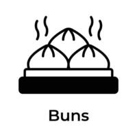 Traditional chinese dumplings, asian food, steamed chinese bun vector design