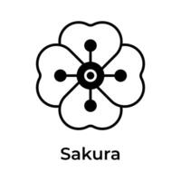 Sakura flower vector design, cherry blossom flower icon in modern style