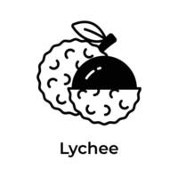 A white pulpy fruit with thin shell around showing lychee, rich taste fruit vector