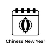 Premium icon of chinese new year calendar in modern style vector