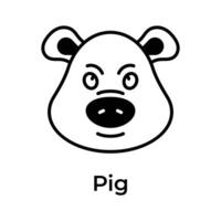 Cute pig vector design in modern style, premium editable icon