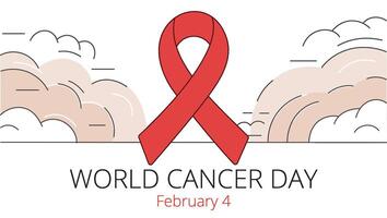 World Cancer Day Banner, Vector Illustration