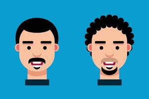 Character face flat Design vector illustration