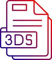 3ds línea degradado icono vector