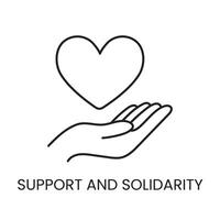 Support and solidarity for cancer patients line icon vector malignant cancer disease.