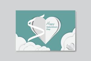 Vector Valentine's day greeting card templates with realistic of beautiful stylish love on background